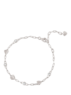 Dinny Hall Folded Heart & Gemstone Bracelet, Silver, Silver/Blue