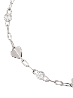 Dinny Hall Folded Heart & Gemstone Bracelet, Silver - view 2, Silver/Blue