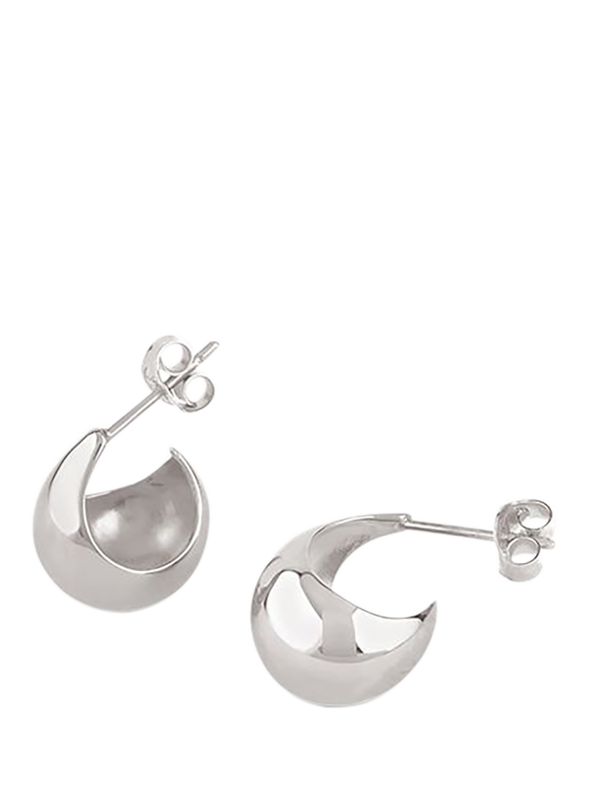 Product image 1 of 5, which shows Dinny Hall Scoop Stud Hoop Earrings, Small, Silver