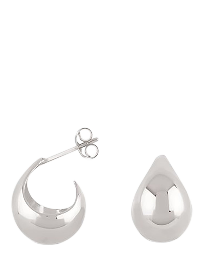 Product image 2 of 5, which shows Dinny Hall Scoop Stud Hoop Earrings, Small, Silver
