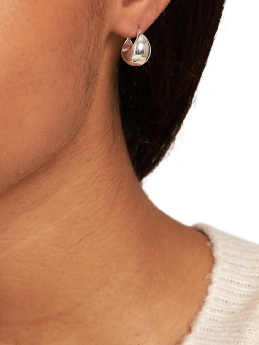 Product image 3 of 5, which shows Dinny Hall Scoop Stud Hoop Earrings, Small, Silver