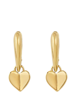 Dinny Hall Folded Heart Drop Hoop Earrings, Gold