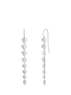 Dinny Hall Folded Hearts Coloumn Drop Earrings, Silver - view 2, Silver