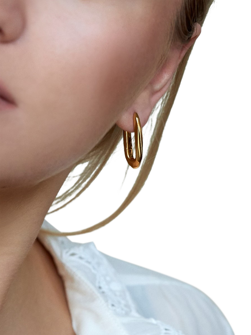 Product image 4 of 5, which shows Dinny Hall Link Hoop Earrings, Gold