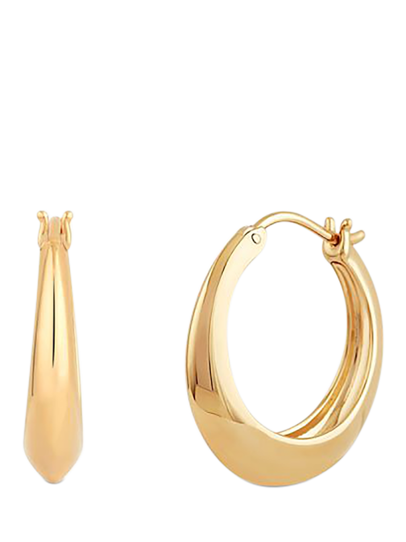 Product image 1 of 4, which shows Dinny Hall Polished and Brushed Hoop Earrings, Gold