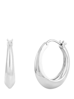 Dinny Hall Polished and Brushed Hoop Earrings, Silver