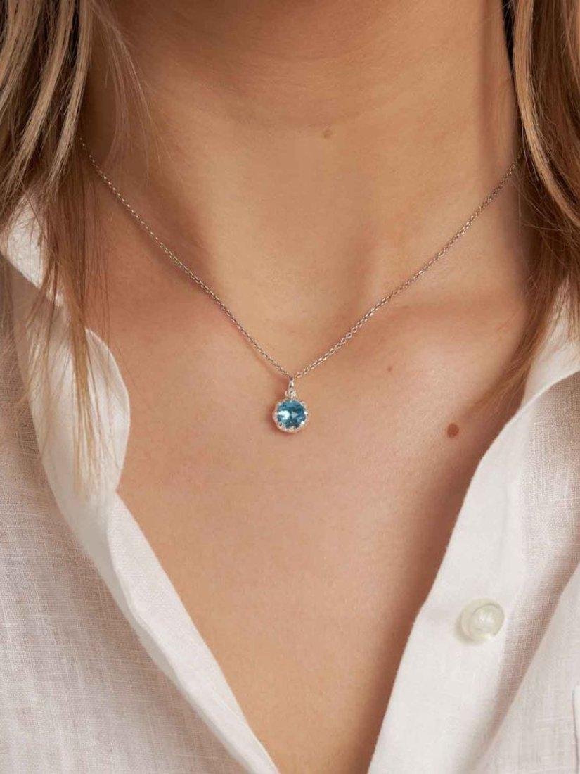 Product image 3 of 4, which shows Dinny Hall Rose Cut Charm Pendant, Silver