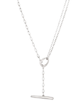 Dinny Hall Sterling Silver Asymmetric T-Bar Necklace