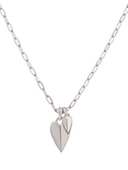 Dinny Hall Folded Heart Duo Charm Pendant Necklace, Silver