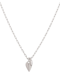 Dinny Hall Folded Heart Duo Charm Pendant Necklace, Silver