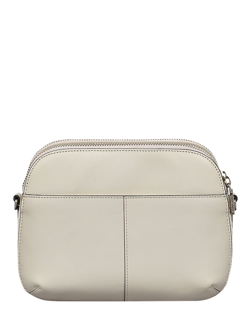 Product image 2 of 5, which shows Dukes Place Leather Weave Medium Zip Top Crossbody Bag, Chalk
