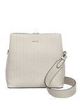 Dukes Place Leather Weave Medium Compartment Crosssbody Bag, Chalk