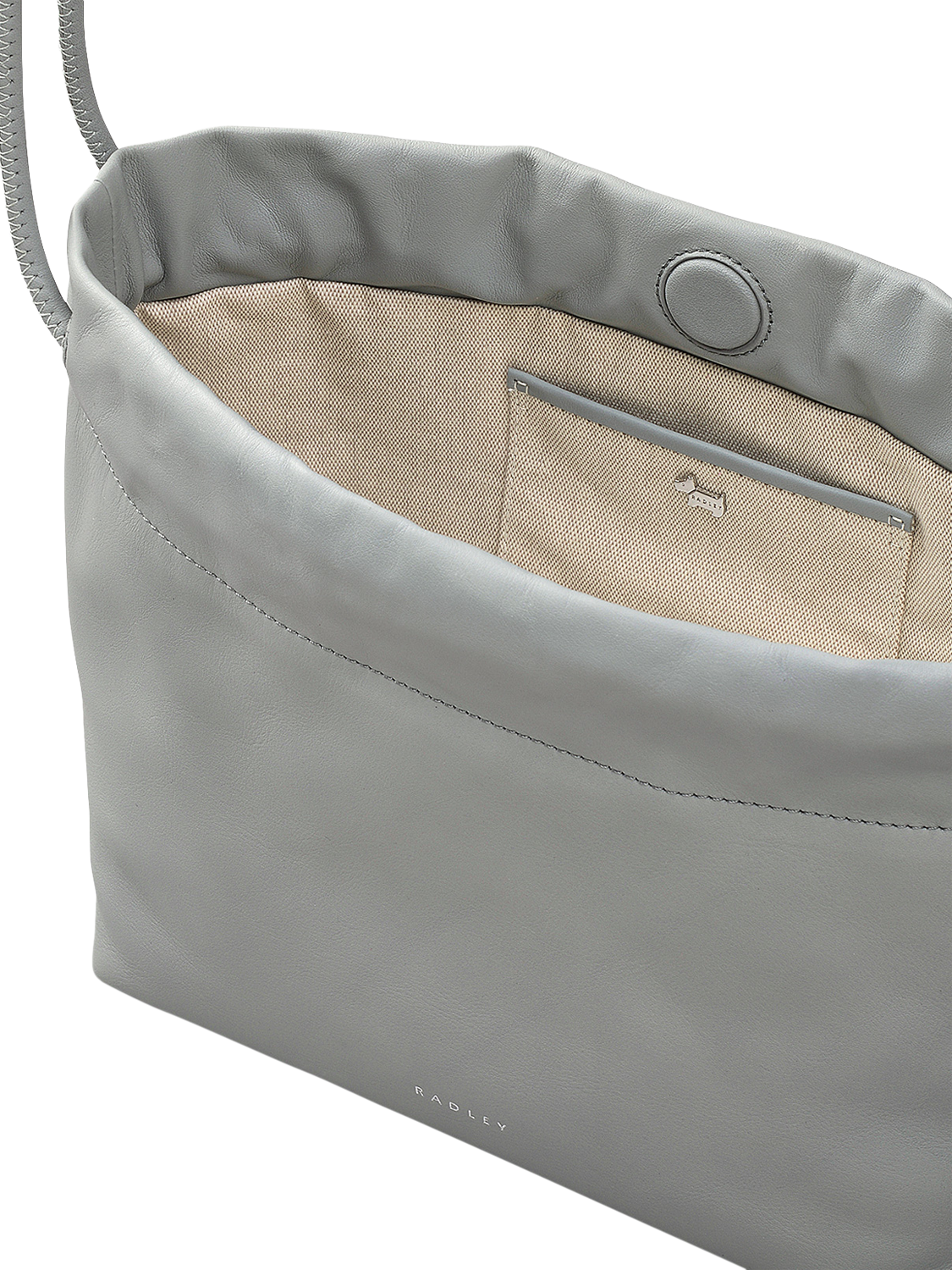 Product image 3 of 5, which shows Radley Blake Mews Leather Medium Open Top Cross Body Bag, Artichoke