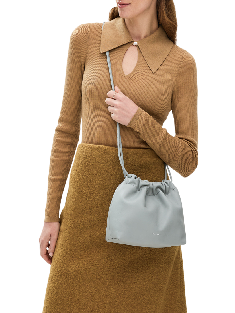 Product image 5 of 5, which shows Radley Blake Mews Leather Medium Open Top Cross Body Bag, Artichoke