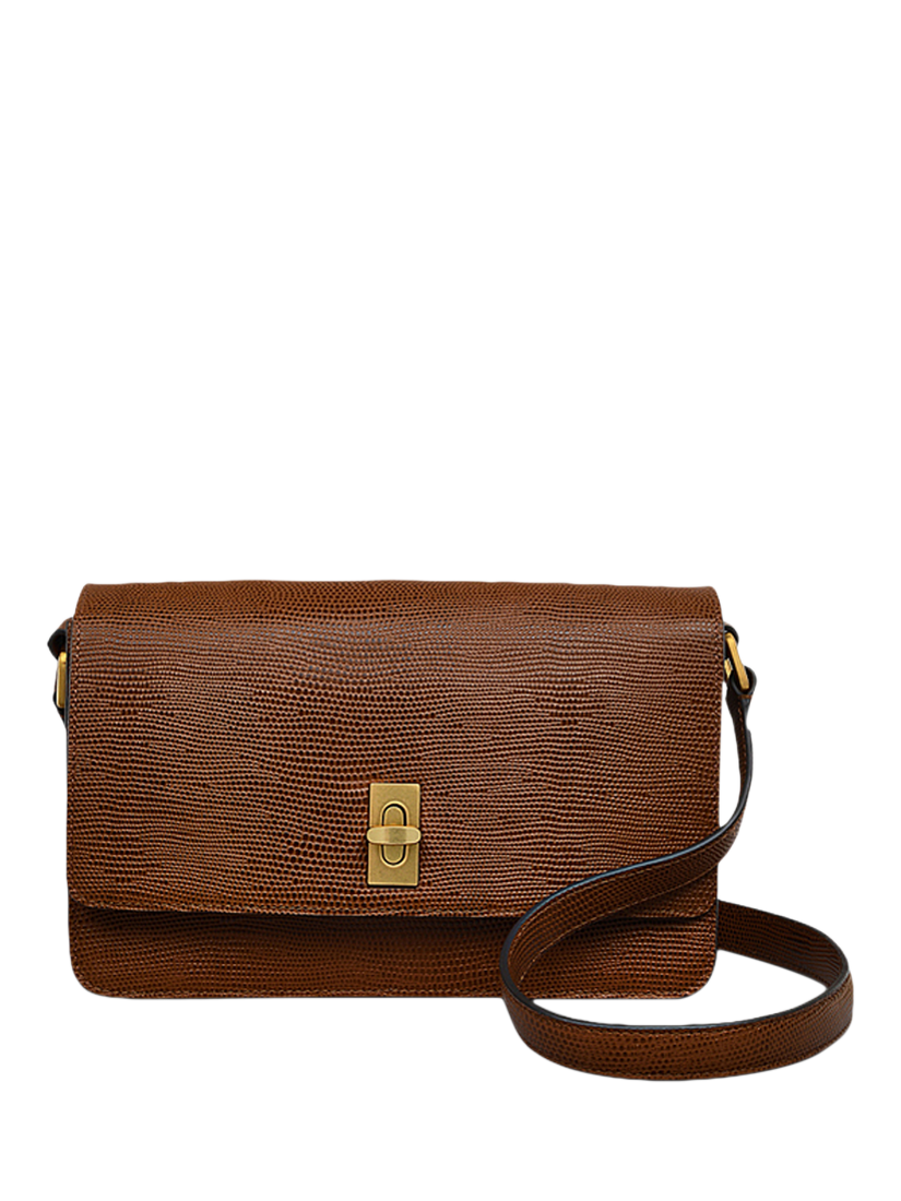 Radley Threadneedle Street Leather Small Flap Over Cross Body Bag, Saddle