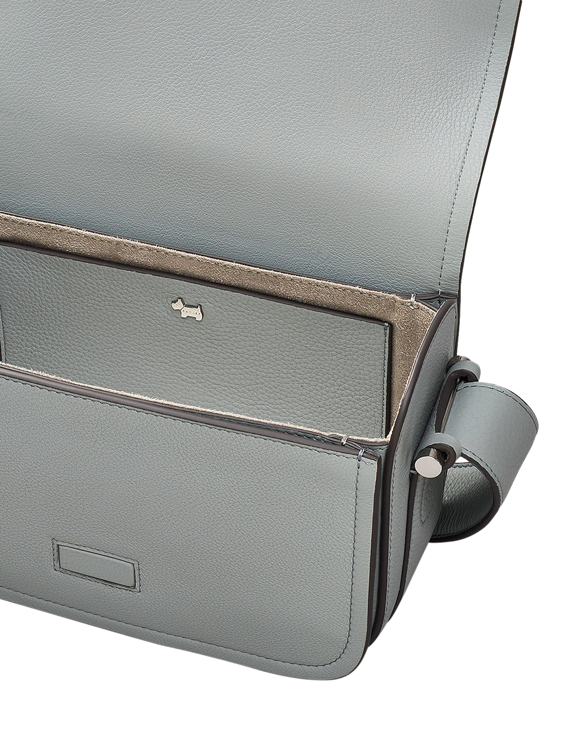 Product image 3 of 4, which shows Radley Bathurst Mews Suede Medium Flapover Cross Body Bag, Artichoke