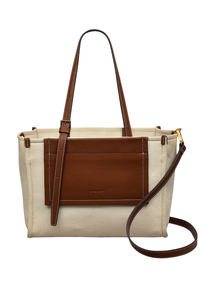 Radley The Burlington Canvas Medium Zip Top Grab Bag, Natural