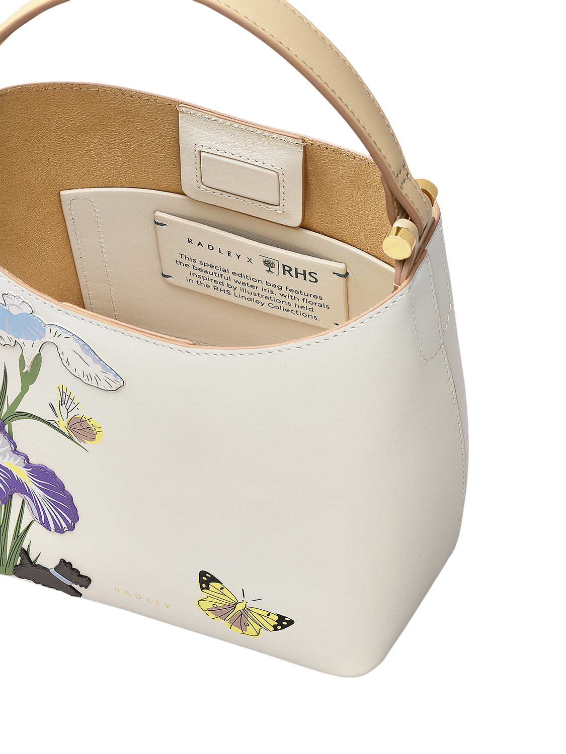 Product image 3 of 6, which shows Radley RHS Floral Leather Crossbody Bag, Chalk