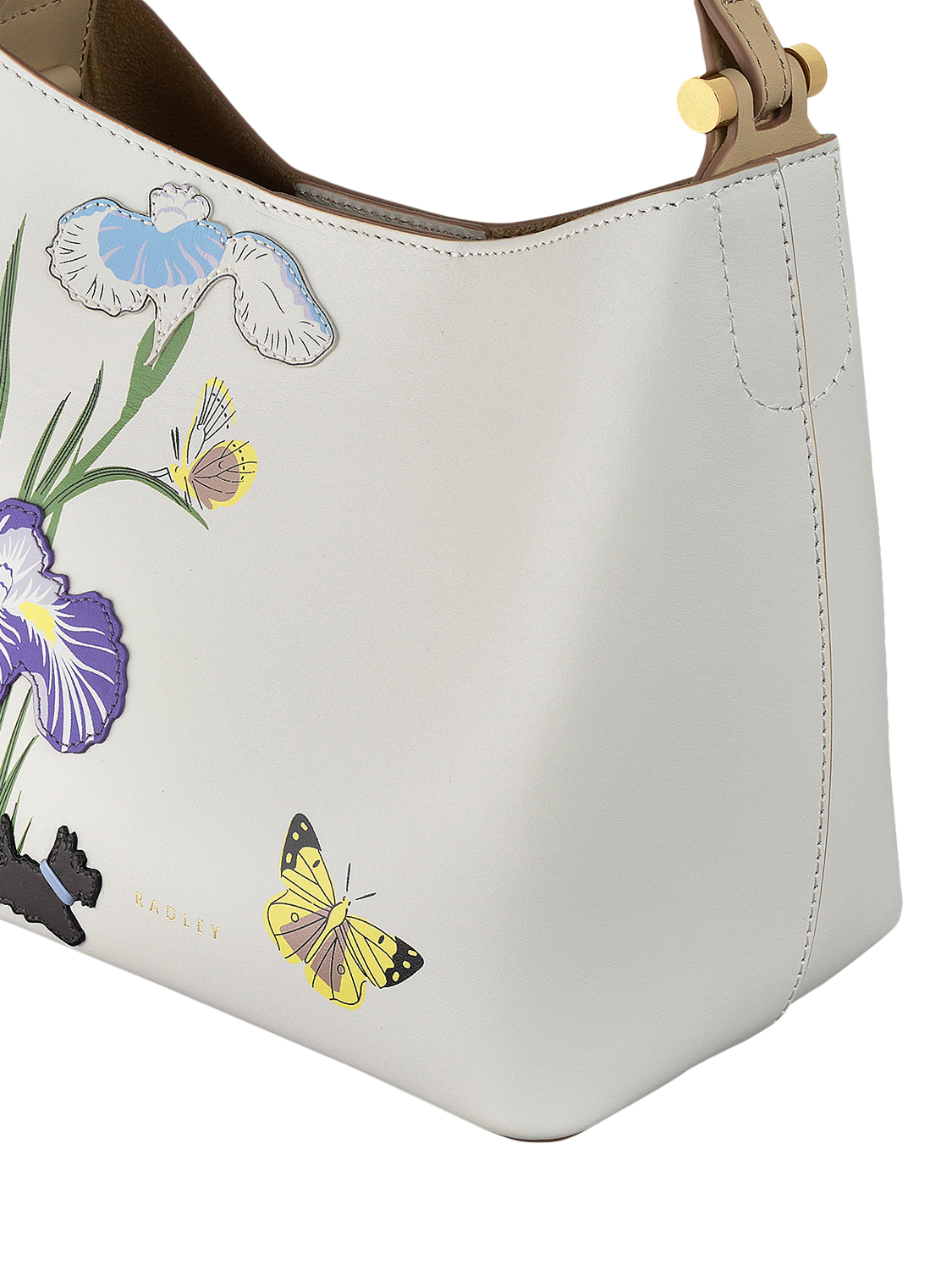 Product image 4 of 6, which shows Radley RHS Floral Leather Crossbody Bag, Chalk