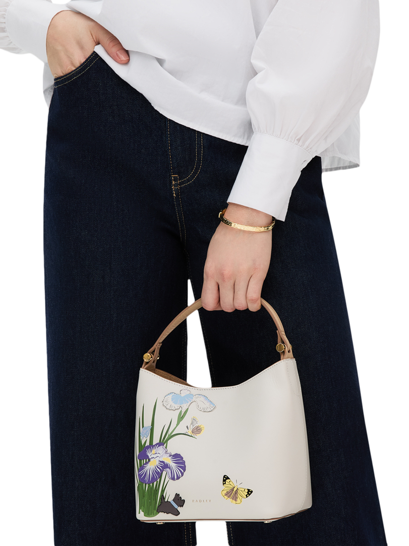 Product image 6 of 6, which shows Radley RHS Floral Leather Crossbody Bag, Chalk