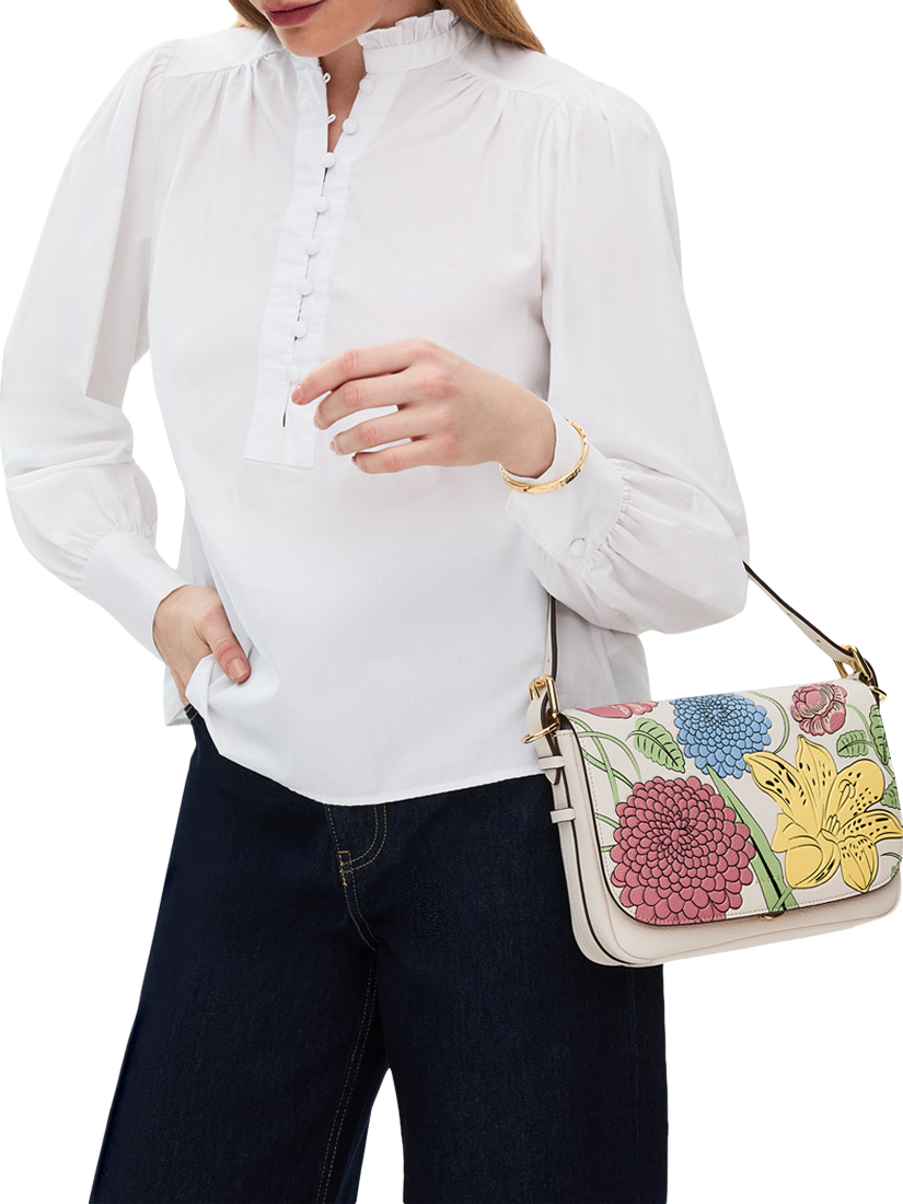 Product image 5 of 7, which shows Radley RHS Leather Small Flap Over Cross Body Bag, Chalk