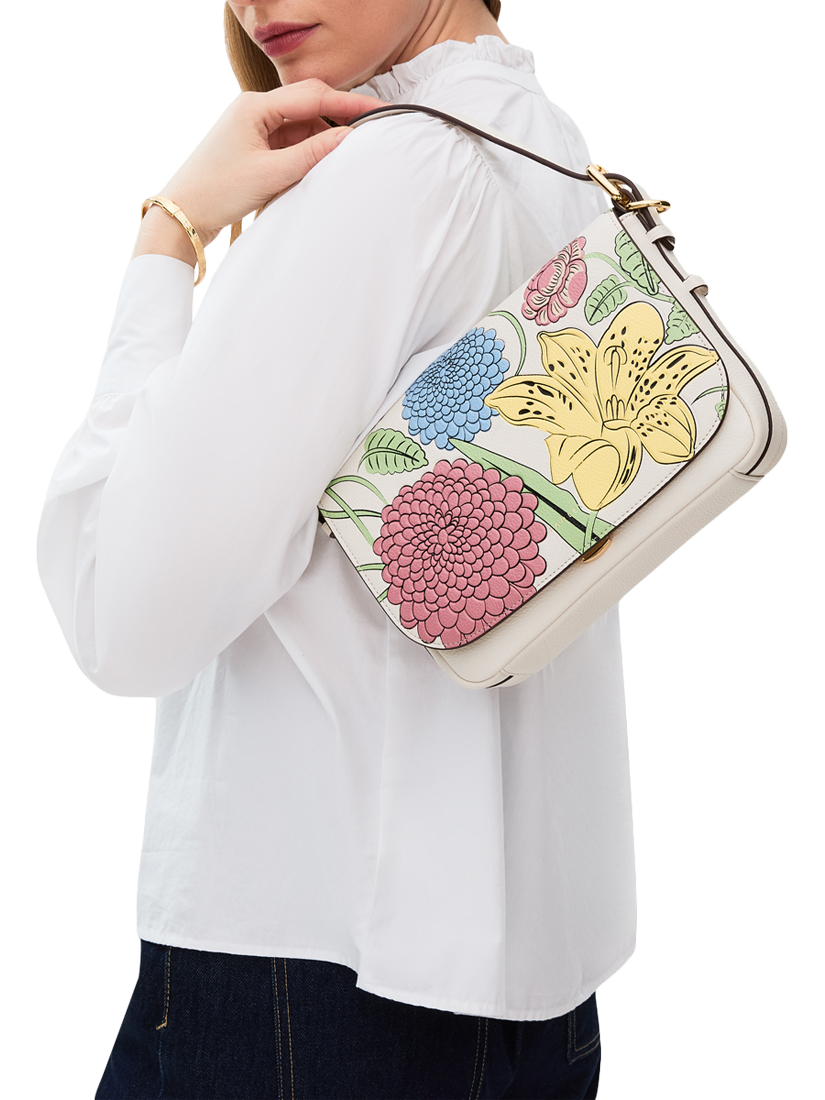 Product image 6 of 7, which shows Radley RHS Leather Small Flap Over Cross Body Bag, Chalk