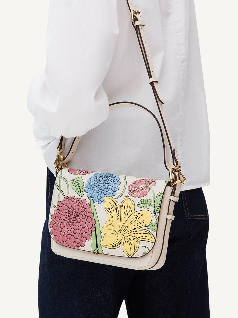 Product image 7 of 7, which shows Radley RHS Leather Small Flap Over Cross Body Bag, Chalk