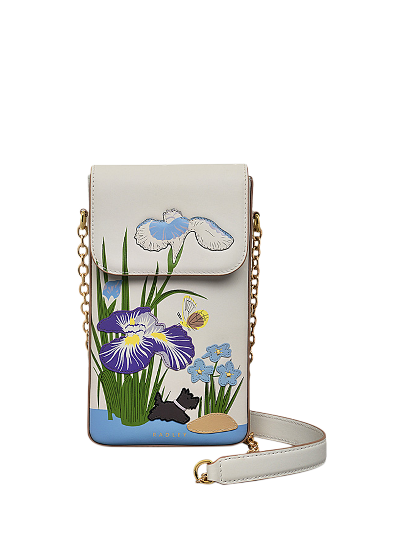 Product image 1 of 4, which shows Radley RHS Leather Medium Phone Cross Body Bag, Chalk