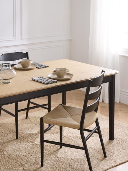 John Lewis Stanton Extending Dining Table, Oak/Black - view 2, Oak/Black