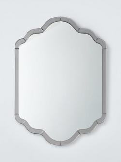 John Lewis Deco Scallop Bevelled Glass Wall Mirror, 70 x 50cm, Clear, Clear