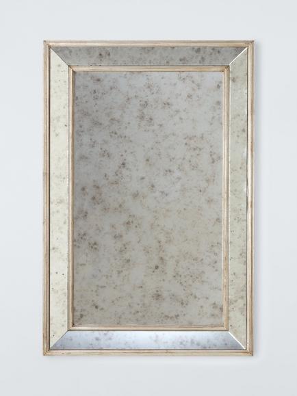 John Lewis Antique Bevel Glass Rectangular Wall Mirror, 90 x 60cm, Country Silver, Country Silver