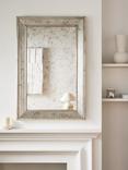 John Lewis Antique Bevel Glass Rectangular Wall Mirror, 90 x 60cm, Country Silver