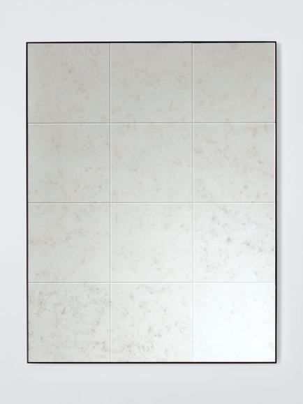John Lewis Antique Tile Glass Rectangular Wall Mirror, 90 x 70cm, Matt Black, Matt Black