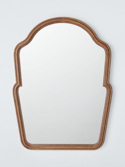 John Lewis Farmhouse Overmantel Wood Frame Wall Mirror, 80 x 60cm, Walnut, Walnut