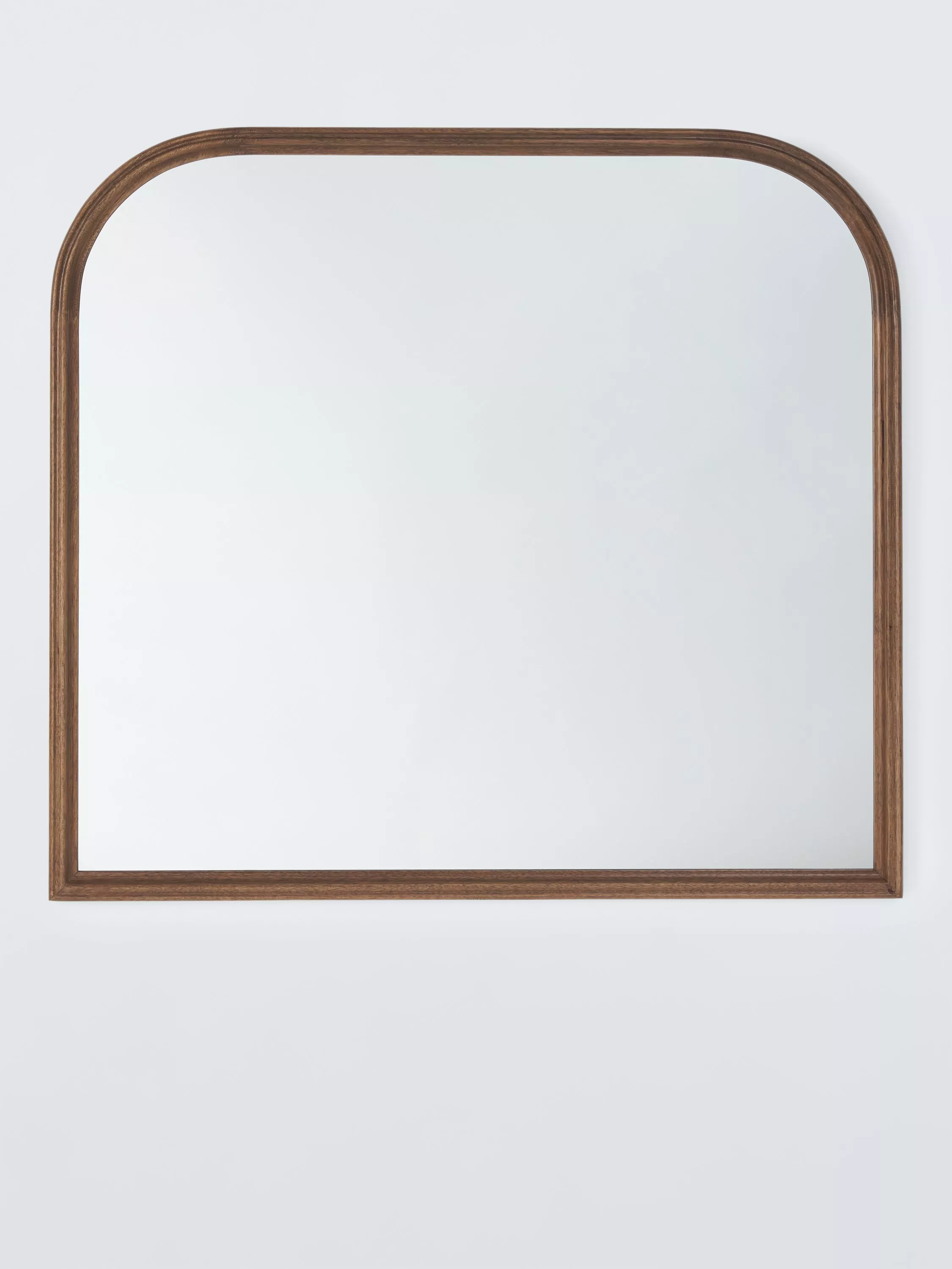 John Lewis Farmhouse Wood Frame Overmantle Wall Mirror, 95 x 105cm, Walnut