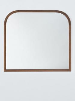 John Lewis Farmhouse Wood Frame Overmantel Wall Mirror, 95 x 105cm, Walnut, Walnut