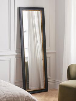 John Lewis Georgian Full-Length Rectangular Leaner/Wall Mirror, 180 x 60cm, Black - view 2, Black&gold