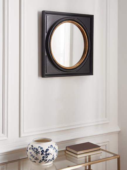 John Lewis Georgian Square Wall Mirror, 50cm, Black - view 2, Black&gold