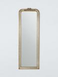 John Lewis Bow Detail Full Length Rectangular Leaner/Wall Mirror, 180 x 60cm, Country Silver