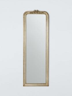 John Lewis Bow Detail Full Length Rectangular Leaner/Wall Mirror, 180 x 60cm, Gold, Gold