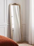 John Lewis Bow Detail Full Length Rectangular Leaner/Wall Mirror, 180 x 60cm, Country Silver