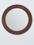 John Lewis Modern Zig Zag Round Wood Frame Wall Mirror, 65cm, Walnut