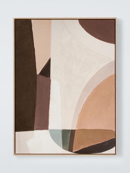 John Lewis 'Autumn Shapes' Abstract Framed Canvas Print, 80 x 60cm, Brown, Multi