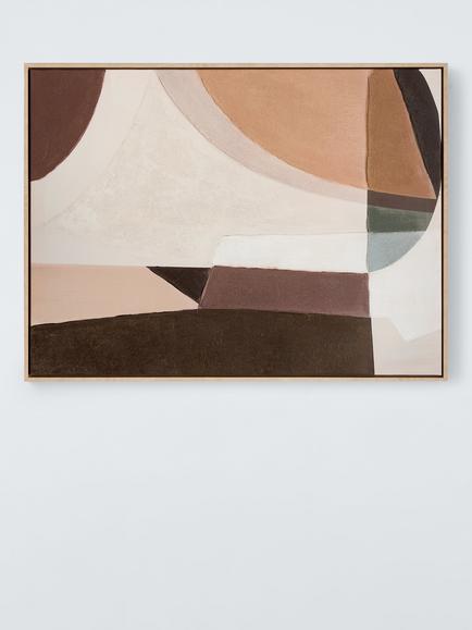 John Lewis 'Autumn Shapes' Abstract Framed Canvas Print, 80 x 60cm, Brown - view 2, Multi