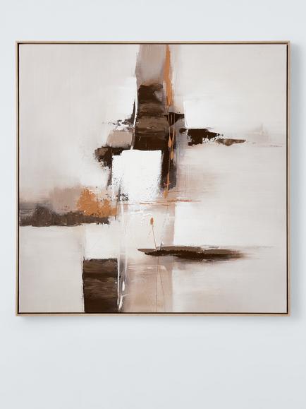 John Lewis 'Modern Luxe' Abstract Framed Canvas Print, Mocha Mousse - view 2, Mocha Mousse