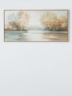 John Lewis 'Trees on the Lake' Framed Canvas Print, 50 x 100cm, Multi