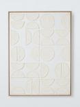 John Lewis 'Textured Circle Shapes' Framed Canvas Print, 80 x 60cm, Beige