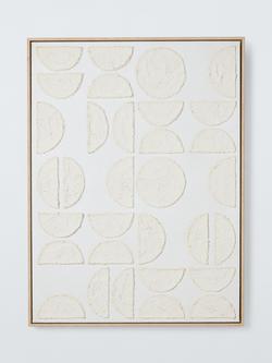 John Lewis 'Textured Circle Shapes' Framed Canvas Print, 80 x 60cm, Beige, Beige