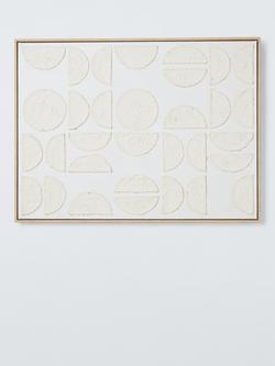 John Lewis 'Textured Circle Shapes' Framed Canvas Print, 80 x 60cm, Beige - view 2, Beige