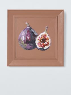 John Lewis Kitchen Art 'Fig' Hand Painted Wall Art, 30 x 30cm, Brown, Teal